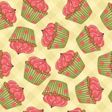 Cupcakes Seamless Pattern clipart