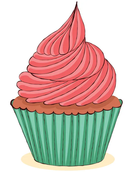 Sketchy yummy cupcake — Stock Vector