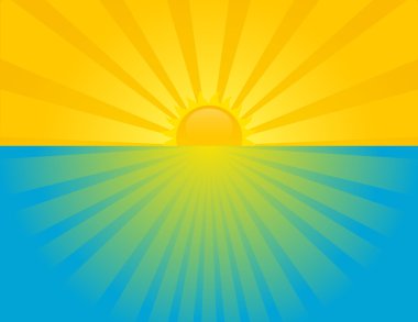 Sunset at sea. clipart