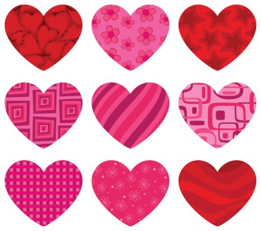 Patterned Hearts clipart