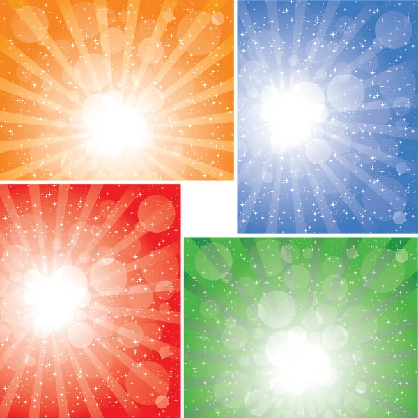 Sonnenstrahl Hintergründe Sammlung — Stockvektor