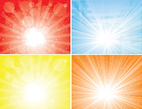 Sunbeam backgrounds collection — Stock Vector
