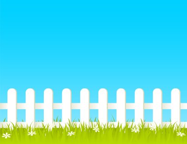 Fence with grass clipart