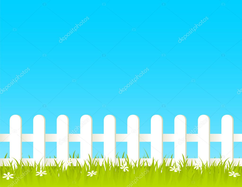 Fence with grass