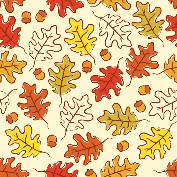Oak leaves seamless pattern. — Stock Vector