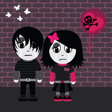 Emo couple clipart