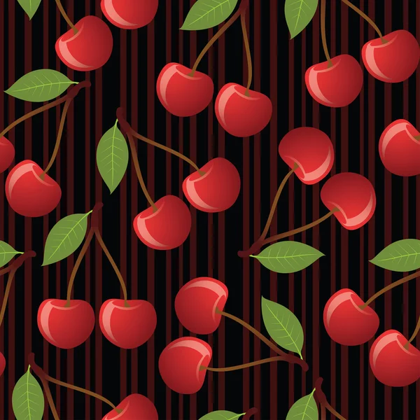 Cherry bezešvé vzor. — Stockový vektor