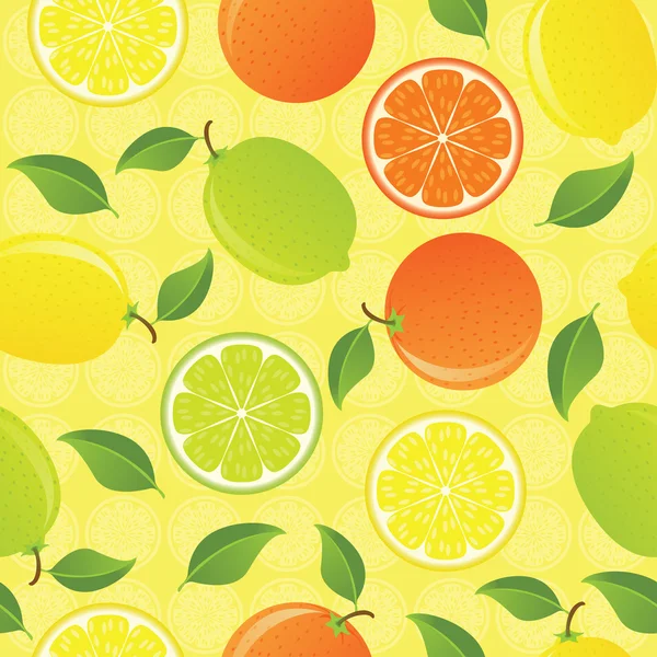 Citrus Seamless Pattern — Stock Vector