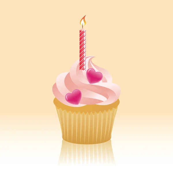 Verjaardag cupcake — Stockvector