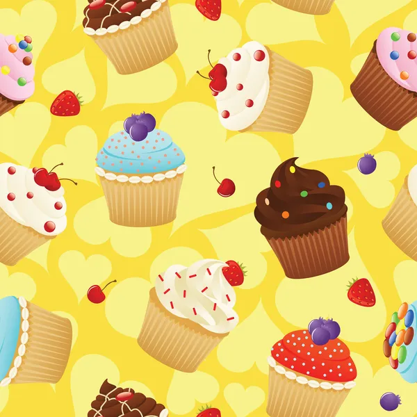 Yummy cupcakes — Stockvector