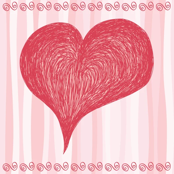Rosa großes Herz — Stockvektor
