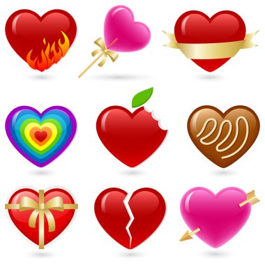 Heart icon set clipart