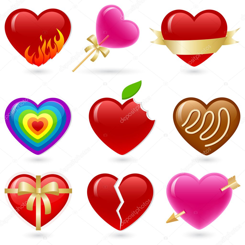 Heart icon set