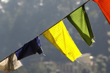 Colorful tibetan flags clipart