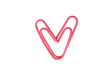 Pink paperclip heart clipart