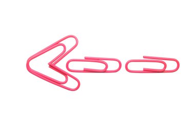 Isolated pink paperclip arrow clipart