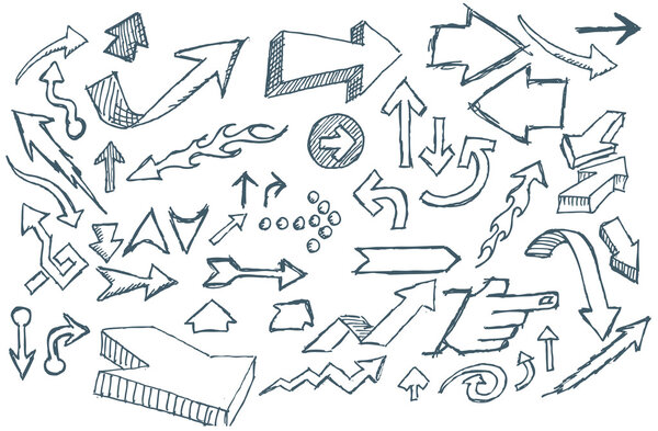 Hand Sketched Vector Doodle Arrows