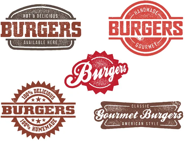 Klasický burger razítko — Stockový vektor