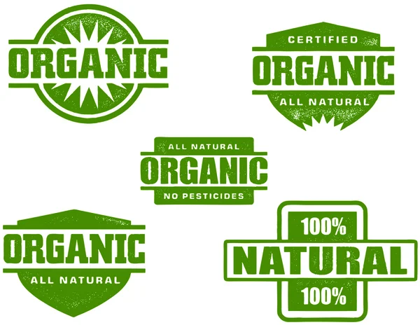 Organic Food Rubber Stamps — Stock Vector