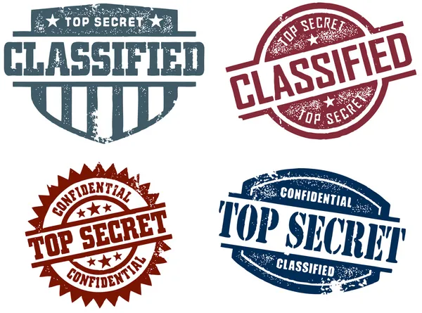 Top geheime & geclassificeerde Stamps — Stockvector