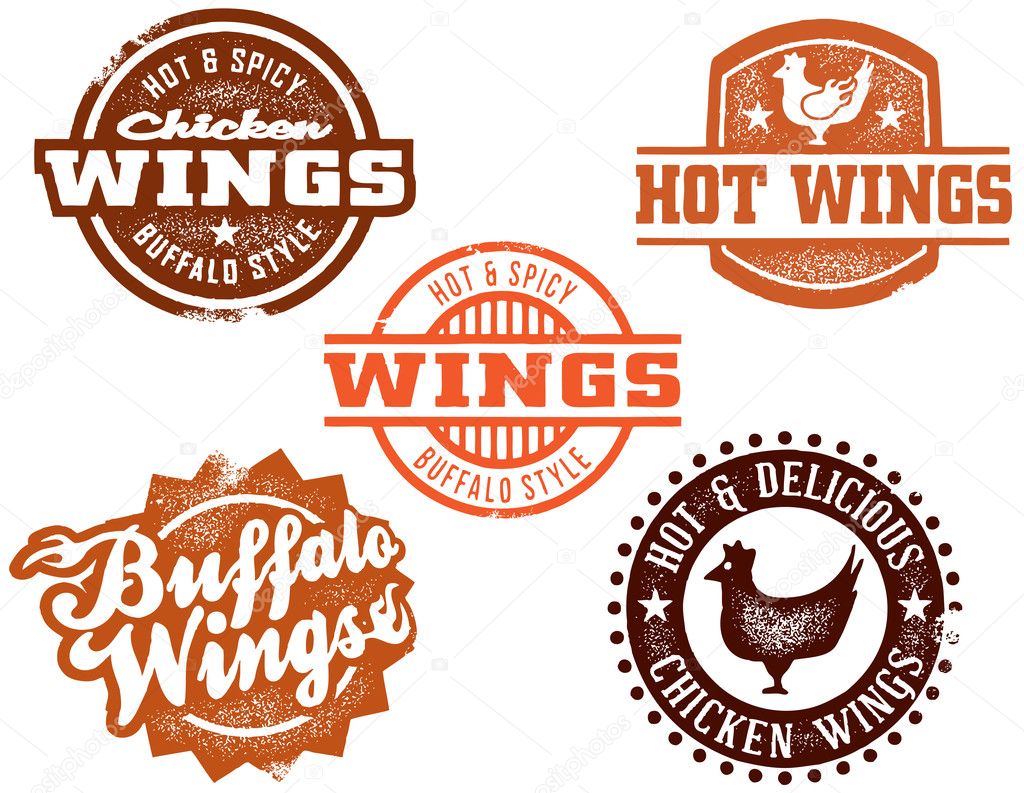 Chicken wings logo imágenes de stock de arte vectorial | Depositphotos