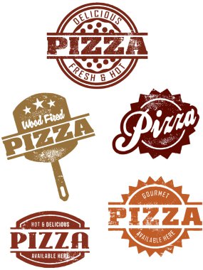 Vintage Pizza Stamps clipart