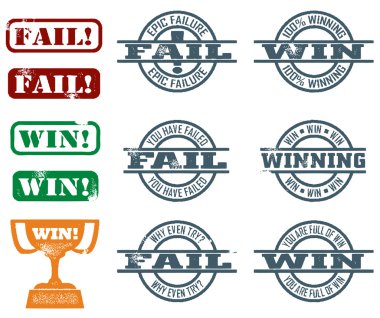 Fail and Win Stamps clipart