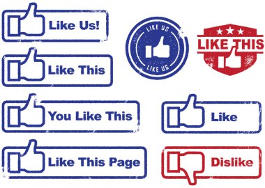 Facebook Like & Dislike Stamps clipart