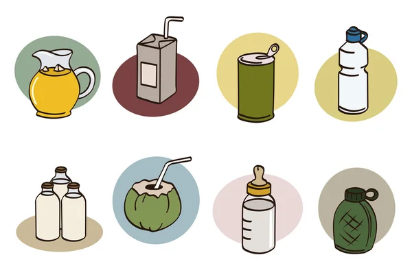 Set di icone per bevande — Vettoriale Stock