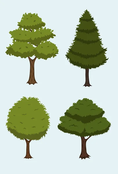 Kreslený strom kolekce — Stockový vektor