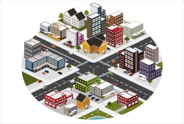 Intersection in the big city clipart