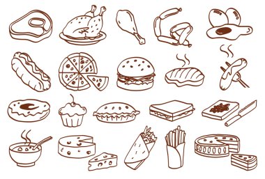 Food related icon set clipart