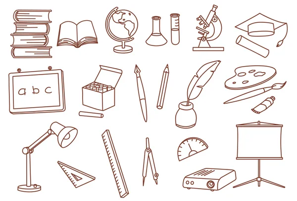 Iconos de garabatos relacionados con la educación — Vector de stock