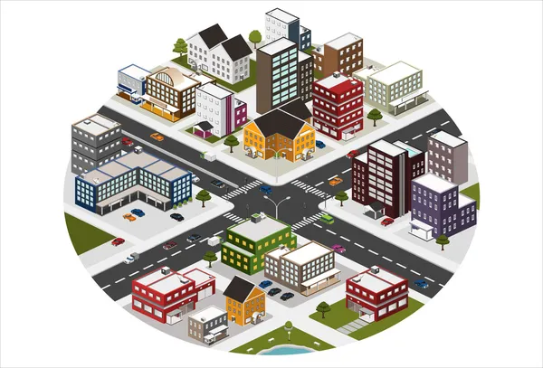 Intersection dans la grande ville — Image vectorielle