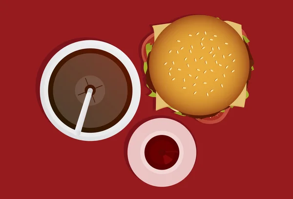 Lunch package of big burger — Stock Vector