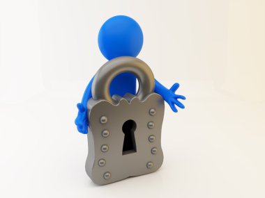 Person with lock