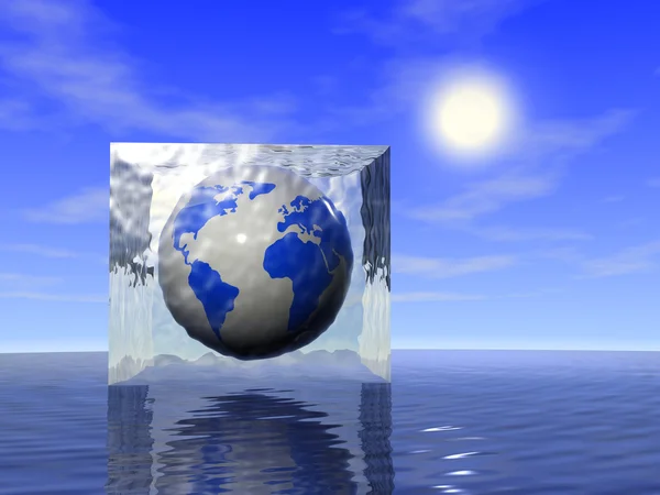 Earth in ice — Stock Photo, Image