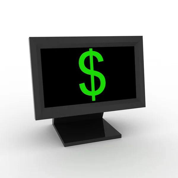 Computador com dólar — Fotografia de Stock