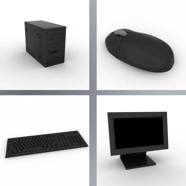 Чёрный компьютер — стоковое фото