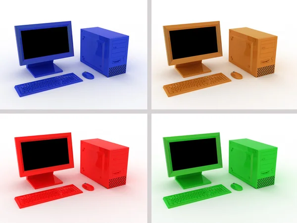 Multi gekleurde computers — Stockfoto