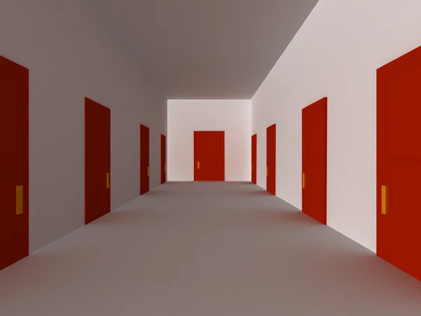 Red hallway — Stock Photo, Image