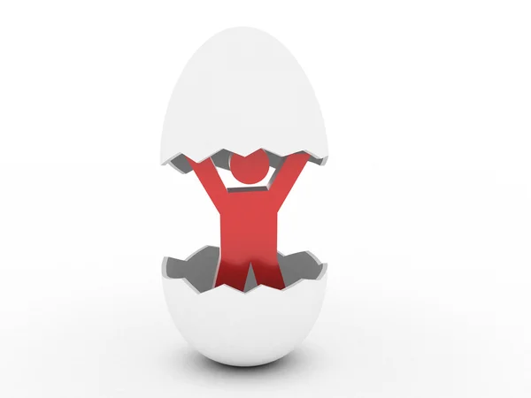 Person in egg — Stock Photo, Image