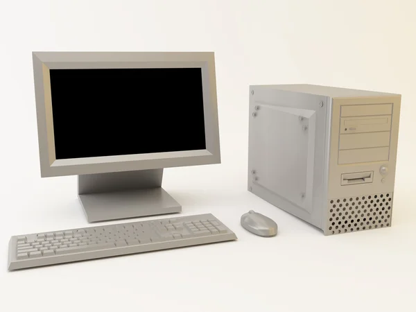 Grey computer — Stock Photo, Image