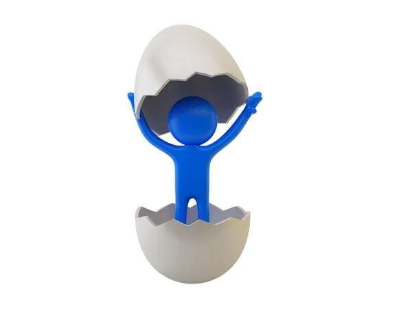 Person in egg — Stock Photo, Image