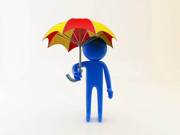 Человек и зонтик — стоковое фото