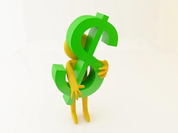 Person with dollar — Stock Photo, Image