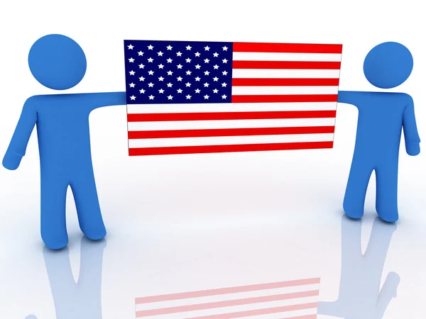 stock image Persons with flag