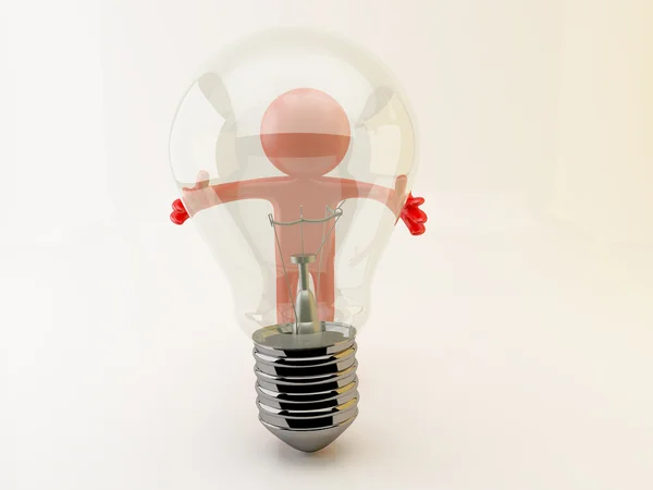 Stock image Person and lightbulb.