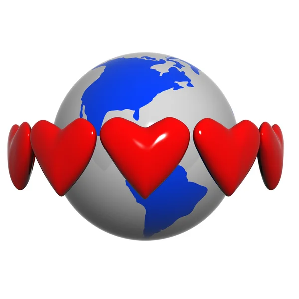 Hearts near the earth Stock Picture