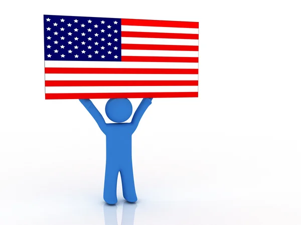 Person with flag — Stock Photo, Image